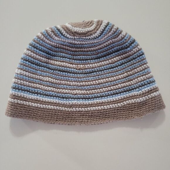 Old Navy Blue Brown Stripe Knit Beanie - Picture 1 of 9